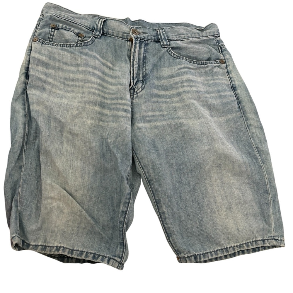 5th Street Men’s Denim Shorts XL Light Wash Casual Cotton-Linen Blend